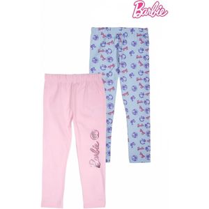 Barbie Legging Set – 95% Katoen met Stretch – Maat 134/140 – Meisjes Kleding – Kinderkleding – Set van 2 Leggings – Comfortabel & Stretchy – Legging met Logo – All-over Print – Sportlegging & Casual – Dagelijks Gebruik – Hoge Kwaliteit