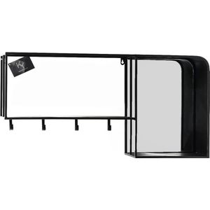 Kolony Wandrek Metaal met Spiegel | Zwart