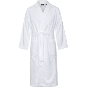 Kimono badstof katoen – lang model – unisex – badjas dames – badjas heren – 100% katoen - sauna - wit - S/M