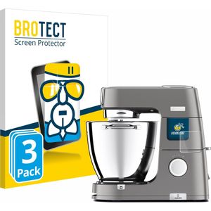 BROTECT - Screenprotector voor Kenwood Titanium Chef Patissier XL - Folie Beschermfolie Beschermglas transparant (3 Stuks)