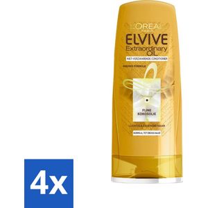 4 x L'Oréal Paris Elvive Extraordinary Oil - Conditioner - Kokosolie - 200 ml - Haar Conditioner - Kokosolie - Droge Haren - Glanzend Haar - L'Oréal Elvive