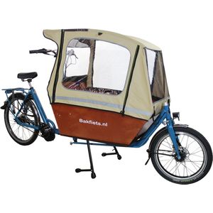 Bakfiets.nl Cargo Bike lang regentent bakfietshoes kleur creme bakfiets huif rain cover