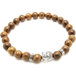 Sorprese armband - Buddha Wood - armband heren - bruin - cadeau - Model N