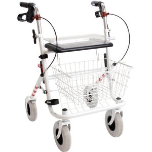 Premis Provo - Rollator - 2de Generatie - Voorzien van Onderarmschalen - Metallic Wit