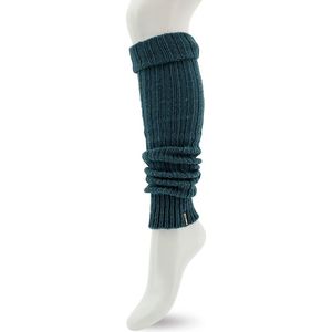 Bonnie Doon Beenwarmers Blauw Unisex Onze Size - Dames en Heren - Sleever - Legwarmer - Grof Gebreid - Wol - 1 paar - Warm - Comfortabel - Midden Blauw - Storm Blue - Mode Accessoire - BE021766.522