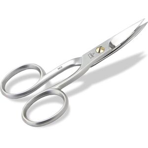 Voetnagelschaar met eenzijdige microvertanding, nagelschaar, roestvrij staal, manicure, pedicureschaar met licht gebogen snijvlak, extra scherp voor het nauwkeurig snijden van sterke teennagels
