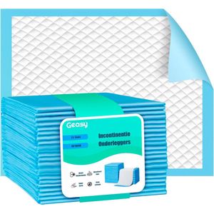 GEASY - Incontinentie Bed Onderleggers - Blauw/Wit - Wegwerp Onderleggers 25 Stuks - 60x90 CM