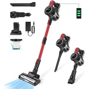 Rustive Draadloze Stofzuiger 6 in 1 - Stofzuiger - Vacuum Cleaner - 3800W - 21V - Steelreiniger - Oplaadbaar