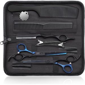 TADES® Kappersset - Kapperset - Kappersschaar Rechtshandig - Kappersschaar - Uitdunschaar - Effileerschaar - Coupeschaar - Kapperskam - Knipkam