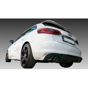 Motordrome Achterbumperskirt (Diffuser) passend voor Audi A3 8V Sportback 2012- (Uitlaatuitsparing links+rechts) (ABS)