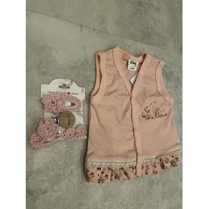 I'm natural vest met handgemaakte speenkoord en haarclip - Baby vest