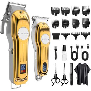 TrendWave Professionele Draadloze Tondeuse – Heren Haar- & Baardtrimmer – Oplaadbare Kappersset met Precisiebladen – Thuisgebruik