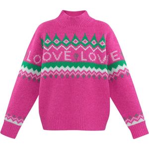 Love sweater weather trui - nieuwe collectie - herfst/winter - dames - fuchsia - maat L/XL