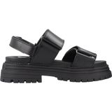 Sandalen - Effen - Imitatieleer - Velcro Sluiting - Open Toe - Middelhoge Hak