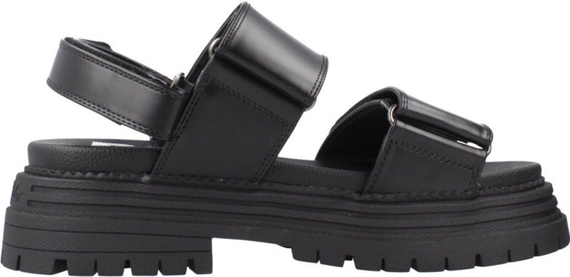 Sandalen - Effen - Imitatieleer - Velcro Sluiting - Open Toe - Middelhoge Hak