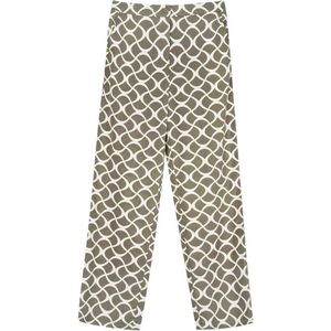 Broek grafische print - lente/zomer - beige - dames - maat M