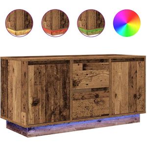 vidaXL - Tv-meubel - met - LED-verlichting - 100x41x50 - cm - oud - houtkleurig