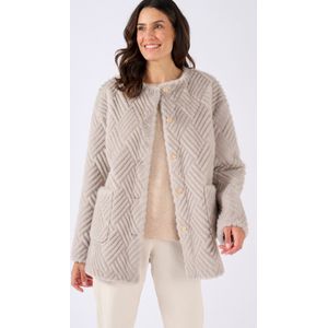 Damart - Jas van imitatiebont en suède - Dames - Grijs - S