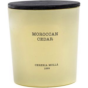 Cereria Mollà 1899 Geurkaars XL 600g Moroccan cedar 3 wieken 80 branduren luxe kaars scented candle soyawas handmade katoenen lont