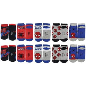 Spiderman Sneaker Sokken - Maat 23/26 - 10 Paar - 2 x 5-Pack - Multicolour - Jongens