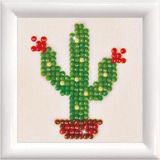 Diamond Painting Kinderen - DDS.014F Diamond Dotz® - Cactus in lijst - Ronde steentjes - Volledig pakket