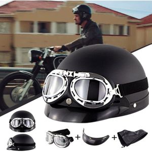 Motorhelm - Harley Helm - Met Afneembaar Vizier - Waterdicht - Stofdicht - Schokbestendig