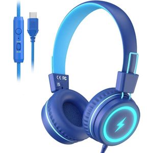 Koptelefoon kinderen met draad - Kinderkoptelefoon - Bedrade hoofdtelefoon - Veilig volume - School - Tablet - Laptop - Reizen - Muziek luisteren