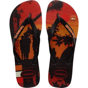 Havaianas Hype Heren Slippers - Zwart/Oranje - Maat 45/46