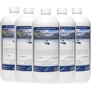 Handzeep No Scent, No Colour 1 liter - set van 5 stuks - Voordeelverpakking