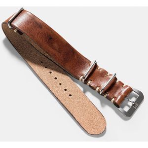 B&S Leren Horlogeband Luxury - Siena Brown Nato - 20mm