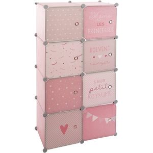 Goodivery ® - kinderkast - Kledingkast met opbergruimte en kledingkast voor kinderkamer, ‎50 x 50 x 28 cm - Roze