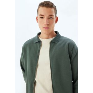 Volledige ritssluiting Gebreide kleding met plaid Sweatshirt