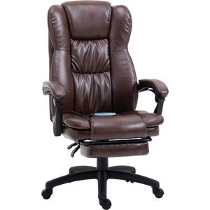 Ergonomische bureaustoel met massagefunctie - Stoel - Bureaustoelen voor volwassenen - Bruin - 68,5 cm x 68,5 cm x 119-127 cm