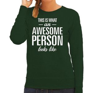 Awesome person - geweldige persoon cadeau sweater groen dames - kado sweater / verjaardag cadeau XXL