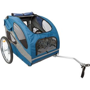 PetSafe Happy Ride Aluminium Dog Bicycle Trailer - Hondenfietskar - Lichtgewicht - Medium in de kleur Rood - Large in de kleur Blauw - Large Blauw