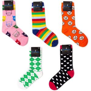 Ove Sox - Dames en Heren sokken - Cool socks - Multi colors - 5 paar - Maat 35-39