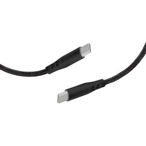 Mobiparts USB-C to USB-C Braided Kabel 2A 1m - Zwart