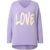 MIAMODA - Dames - Trui oversized LOVE - Lavendel - Maat 42+