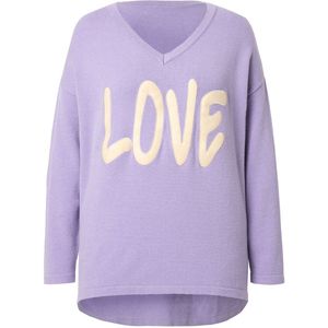 MIAMODA MIAMODA - Dames - Trui oversized LOVE - Lavendel - Maat 42+