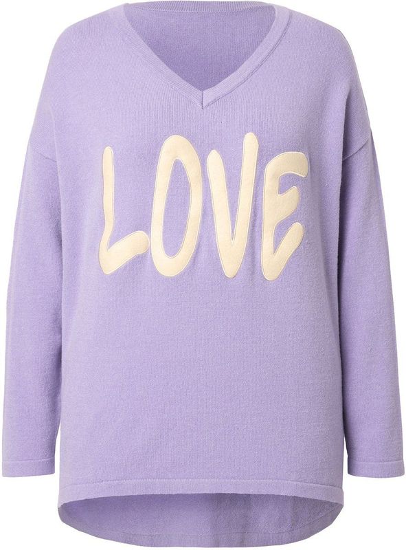 MIAMODA MIAMODA - Dames - Trui oversized LOVE - Lavendel - Maat 42+