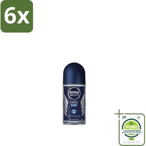 NIVEA MEN - Deodorant Roller - Cool Kick - 50 ml - Voordeelverpakking - 6 stuks - Anti-transpirant - Zweetbehandeling