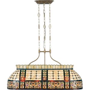Lumilamp Hanglamp Tiffany 115x34x141 cm Beige Groen Metaal Bloemen