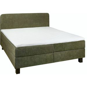 Woonexpress Boxspring Bilbao - Stof - Groen - 160 x 102 x 206 cm (BxHxD)