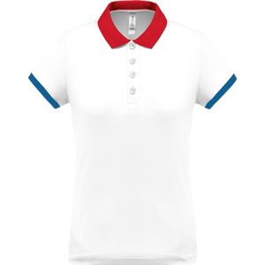 Proact - Sportpolo - Wit/Rood/Royal Blauw - Korte Mouwen