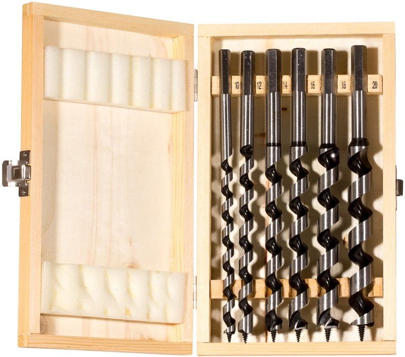 Fischer - Slangenboren D-WL Set 230 - Houtboor - 10 - 20 mm - Zeskant Aansluiting - Set van 6 Stuks