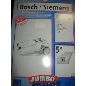 JUMBO CLEAN stofzuigerzakken geschikt voor Bosch Siemens type H JC3160 5 stuks micro