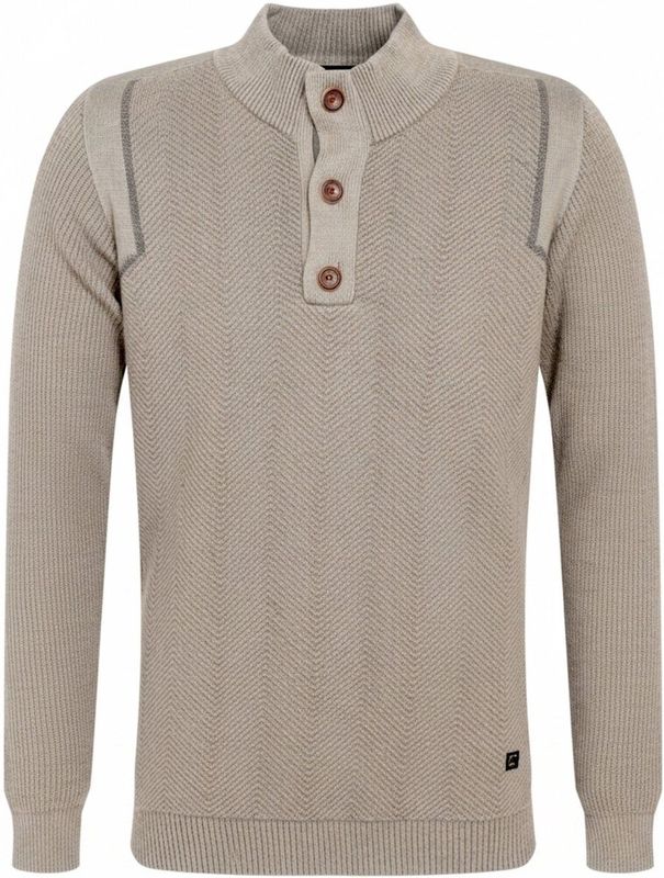 Gabbiano - Trui - Taupe - Knoopsluiting - Mannen