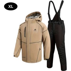 Nivard Ski Suit - Skipak - SkiBroek - Wintersport - Skijas - Heren - 2-Delig - Beige - Maat S