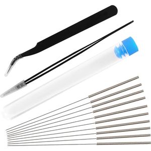 13x 3D Printer Nozzle Schoonmaak Set - 0.4 mm Roestvrij staal Naalden