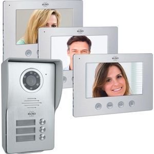 ELRO DV4000-3 Video Deur Intercom – 3 Appartementen - 1080P Full HD Camera met nachtzicht – 4-draads kabel – 16 Beltonen